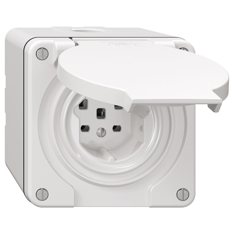 NAP-Steckdose NEVO, 1×T25, IP21, weiss