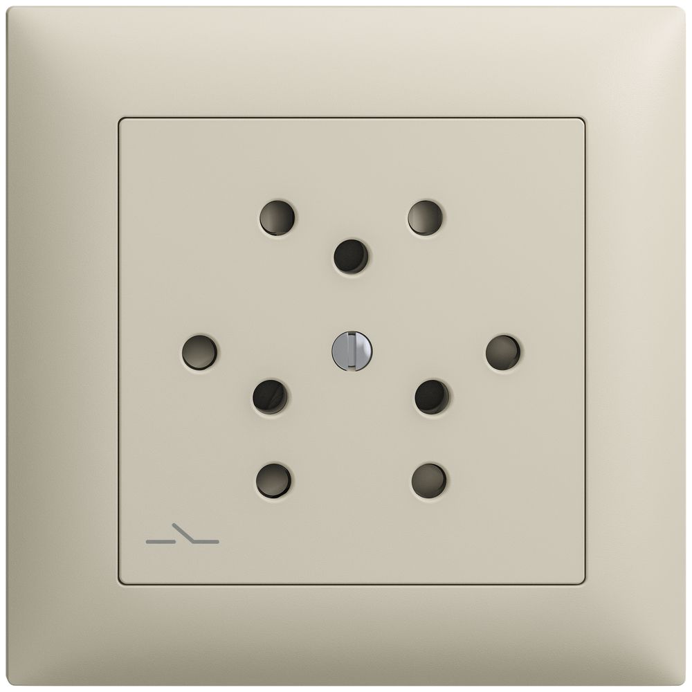 Frontset EDIZIOdue crema 88×88mm 3×T12/1 mit Shutter