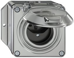 Prise AP ELEMENT SNAPFIX® 1×type 23 16A 250V avec clapet IP55 alu