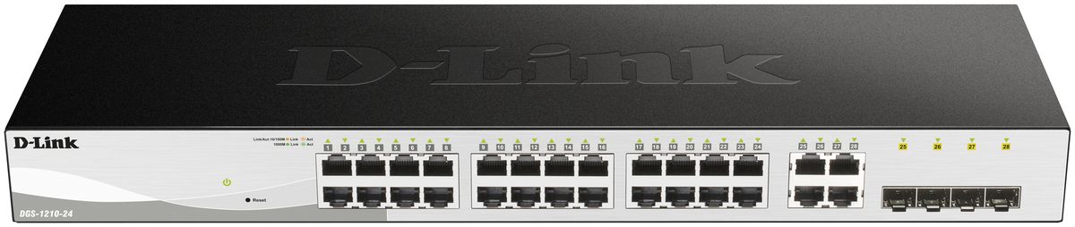 Switch D-Link DGS-1210-24/E, 24-port smart managed Layer2/3 Gigabit