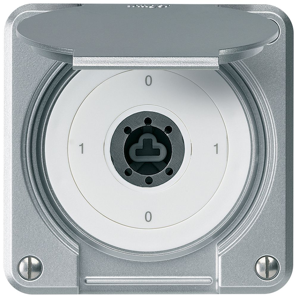 Interrupteur à clé ENC robusto IP55 avec clapet sans cylindre S0/3P aluminium