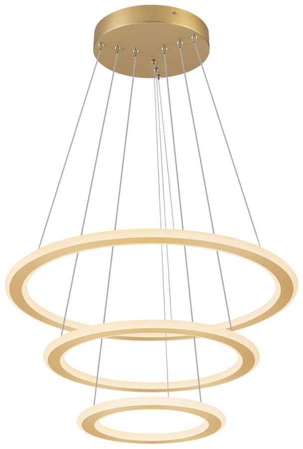 LED-Pendelleucht.SLV ONE FLAT triple 58W 3500lm 927/930 DALI direkt Ø800 Messing