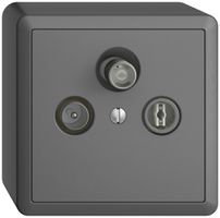 AP-Stichdose SAT/TV DB52 EDIZIOdue dunkelgrau, mit IEC/F-Anschluss