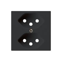 Frontplatte kallysto 2×T13 schwarz 60×60mm für Steckdose 2×T13