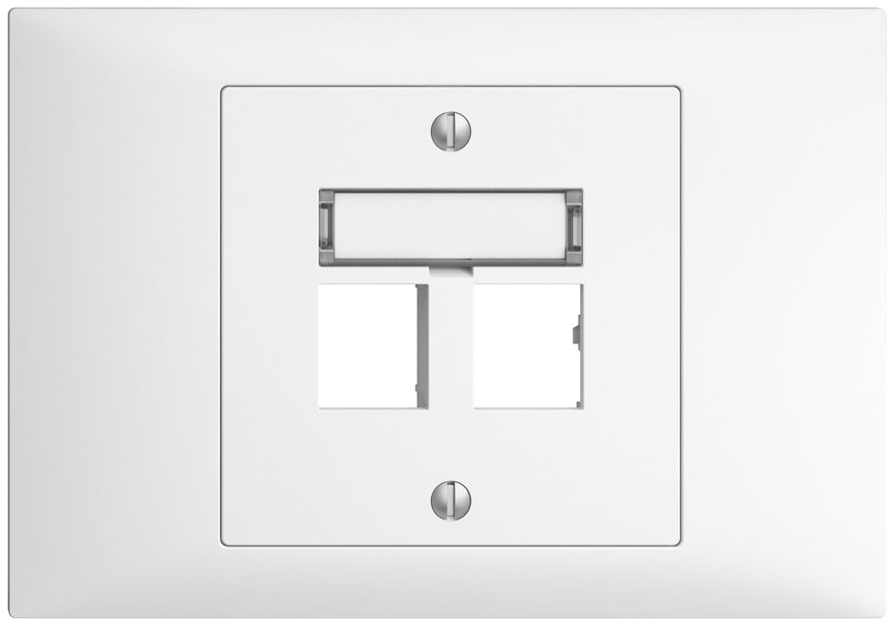 Kit de montage INC EDIZIOdue BKE sortie droite, pour 2×RJ45 freenet, blanc