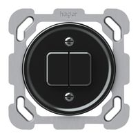 UP-Druckschalter origin Sch 1 (3+3) 77×77mm schwarz