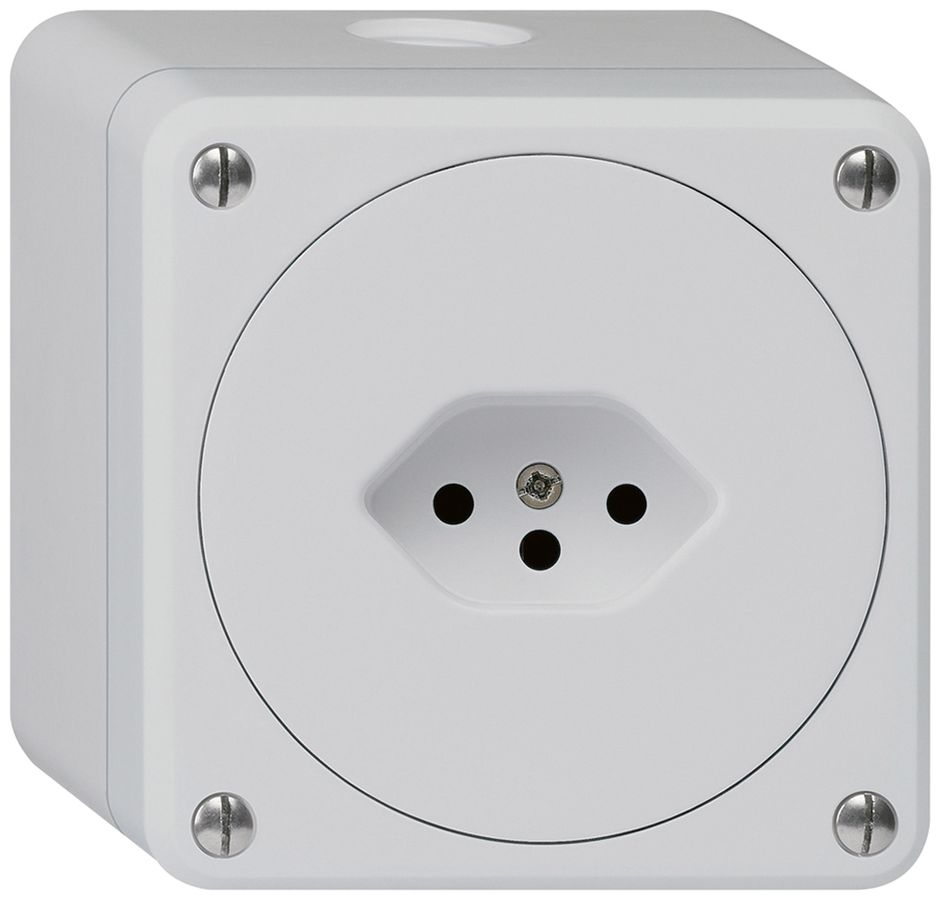 AP-Steckdose robusto Typ 13 grau ohne Klappdeckel