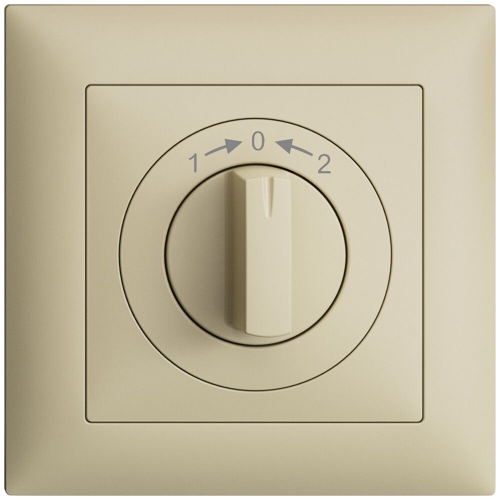 Frontset EDIZIOdue 1->0<-2 vanille 88×88mm für Schwenktaster