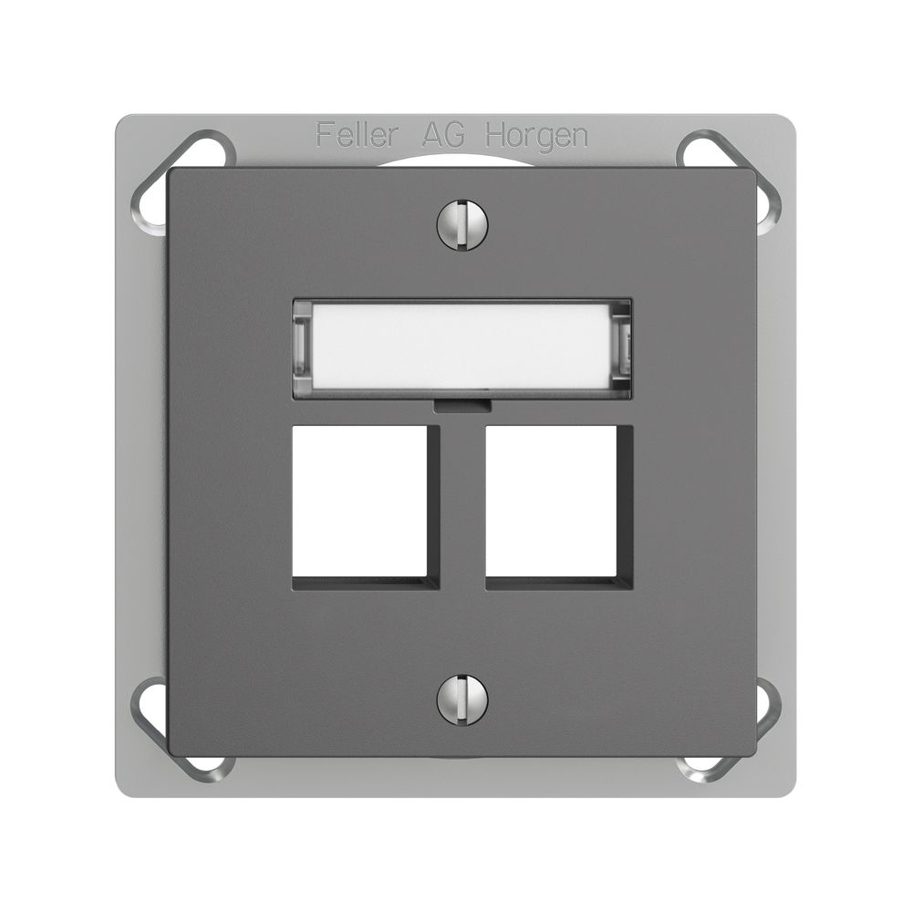 EB-Montageset EDIZIOdue FM.TE, Geradeauslass, für 2×Keystone, dunkelgrau
