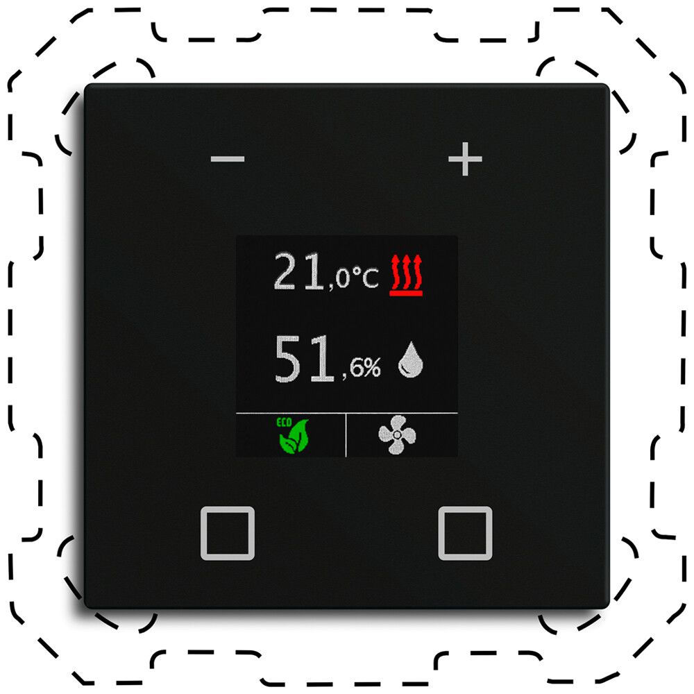 UP-Raumtemperaturregler-Nebenstelle KNX MDT CN-RTN60S16.01 Display schwarz matt