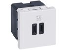 EB-USB-Ladesteckdose Legrand MOSAIC 2×USB-C 3000mA OUT:5V weiss