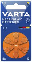 Knopfzelle Zink/Luft VARTA Hearing Aid 13, Blister à 6  Stück