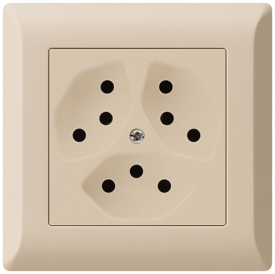 UP-Steckdose kallysto.line 3×T13 beige