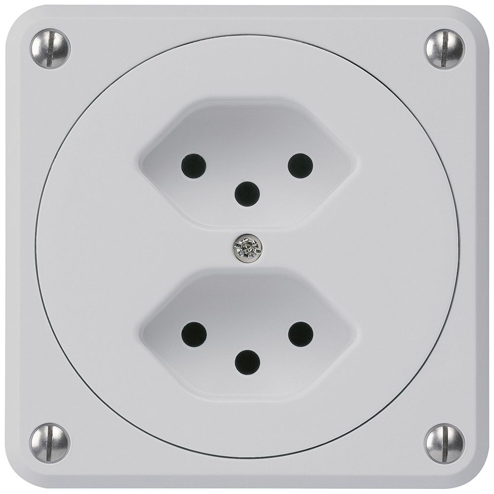 UP-Steckdose robusto 2×Typ 13 grau ohne Klappdeckel für Kombination