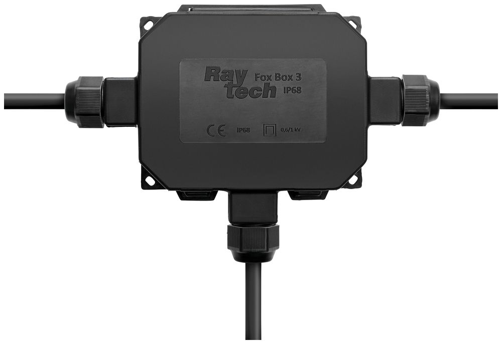 Boîte de dérivation Raytech FOXBOX3-N avec gel, 3 entrées, presse-étoupe IP68 no
