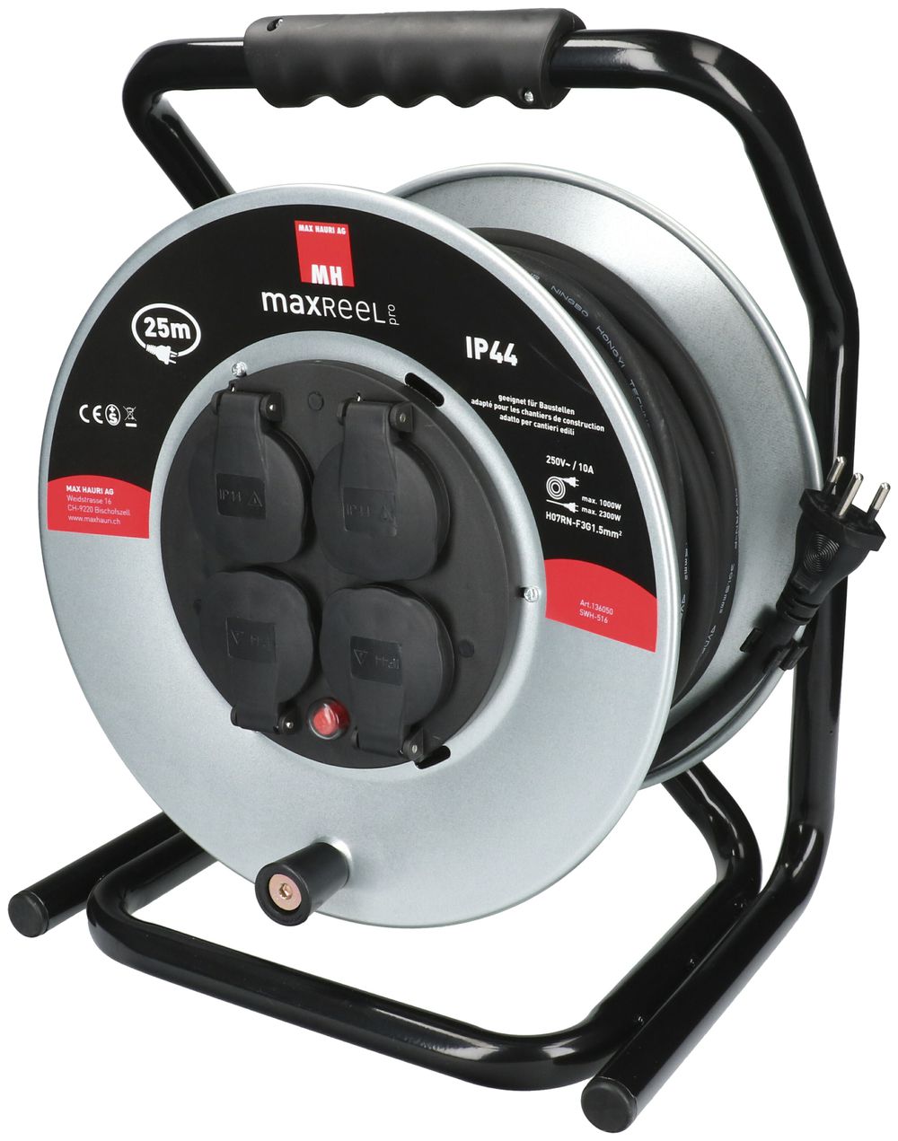 Kabelrolle MH maxREEL 25m 3×1.5mm² 4×T13 GDV