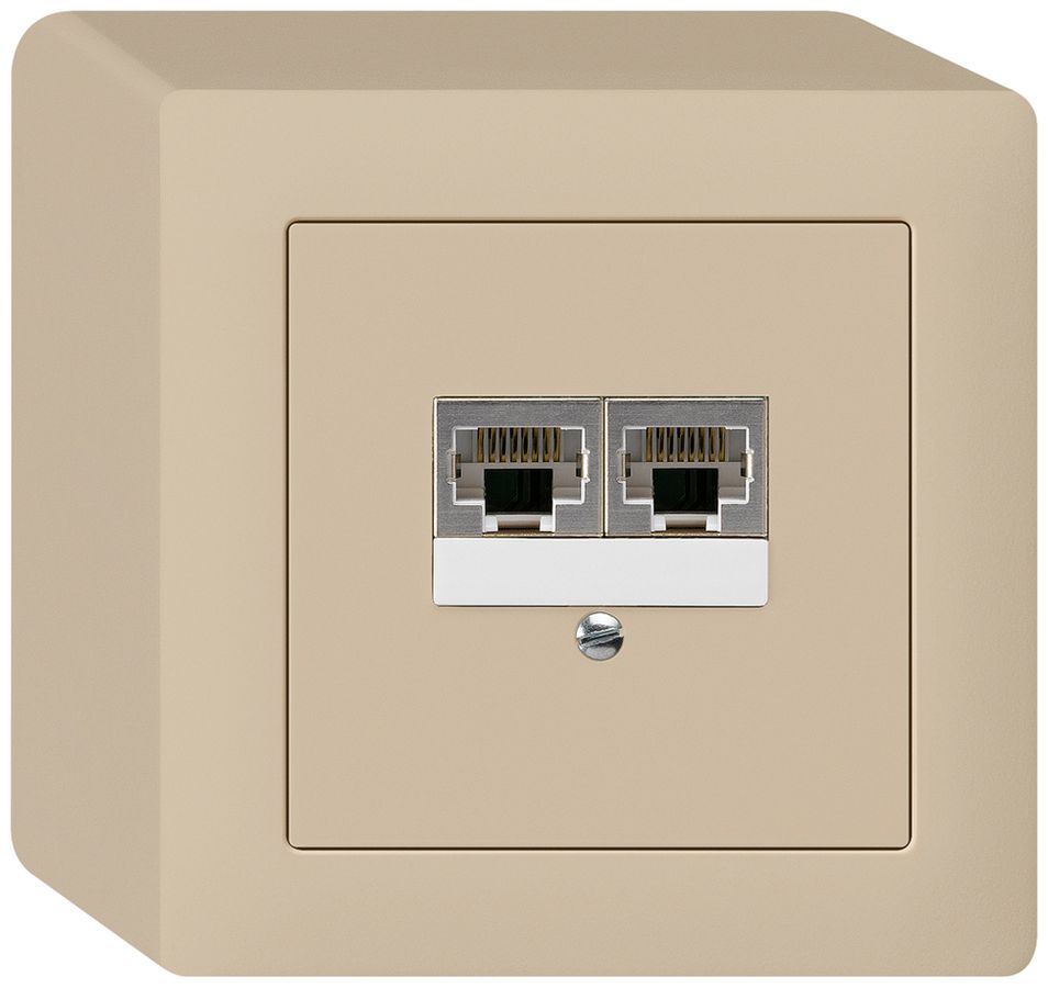 Scatola AP kallysto 2×RJ45s beige parallelo