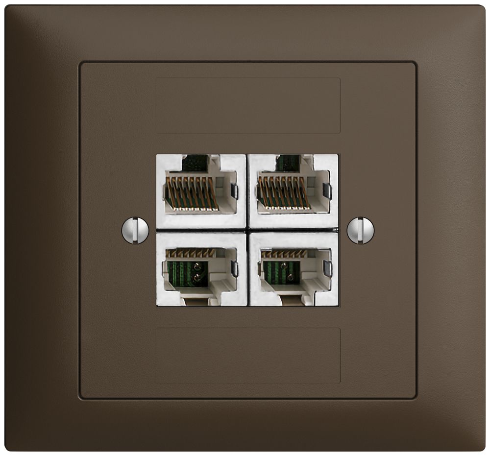 EB-Dose 4×RJ45/s 4P getr. EDIZIOdue coffee ITplus