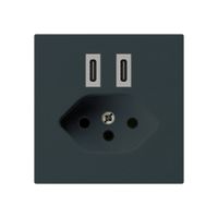 USB-Ladesteckdose Hager kallysto C-C 20W+T13 5V 60×60mm schwarz