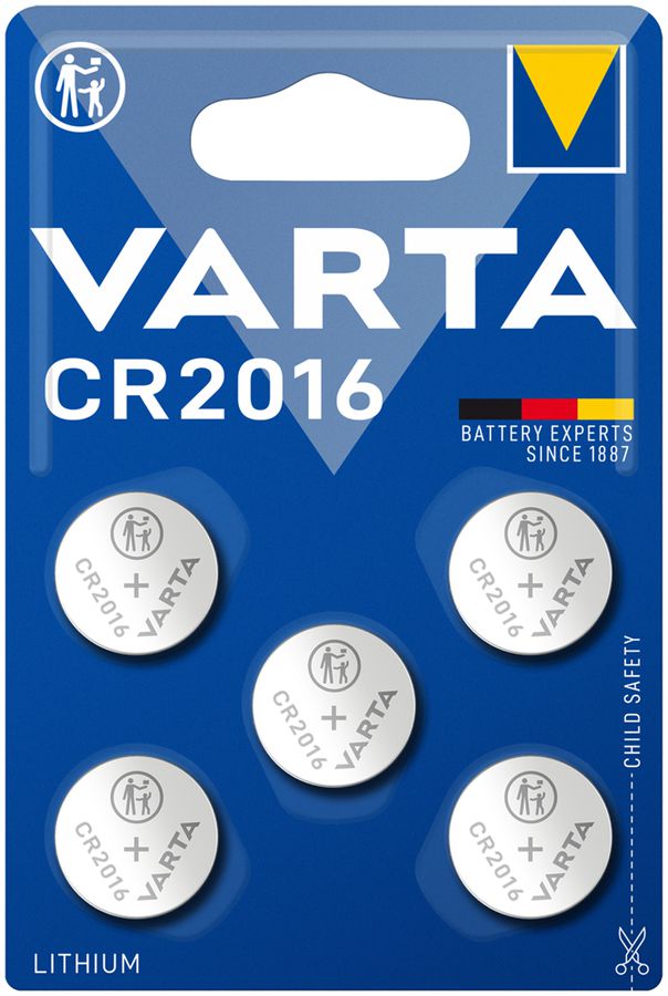 Pile bouton lithium VARTA Electronics CR2016 3V blister à 5 pièces