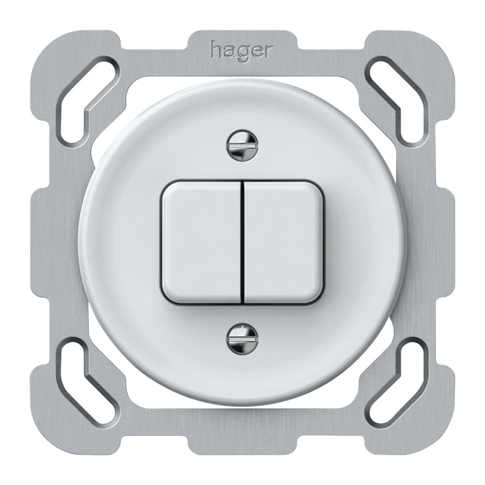 UP-Druckschalter origin Sch 3 + NO/NC 77×77mm weiss