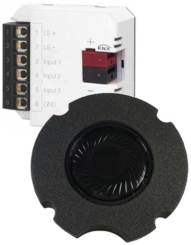 Interface KNX INC AS 36.13 pour audio 3 entrées binaires avec haut-parleur