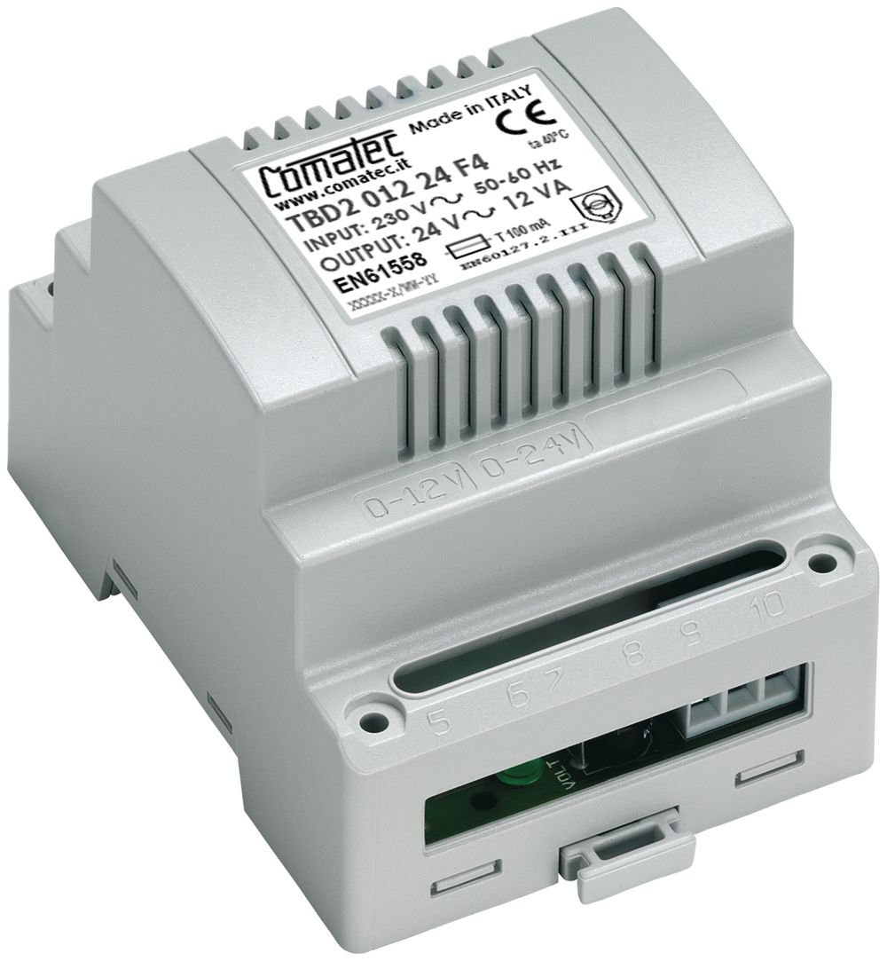 Transformateur de séparation AMD Comatec TBD2, IN: 230VAC, OUT: 24VAC/12VA, 4UM