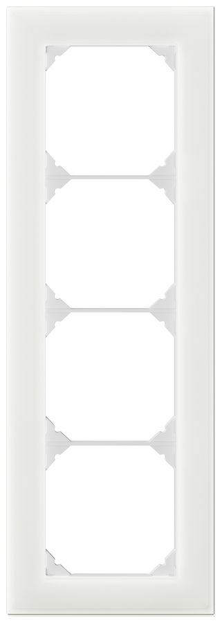 UP-Abdeckrahmen EDIZIO.liv prestige SNAPFIX® 4×1/1×4 274×94mm glas weiss