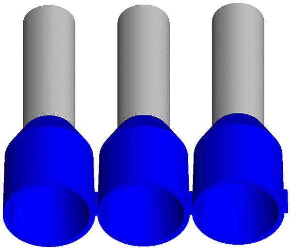Capocorda Ferratec DIN 2.5mm²/8mm isolato blu 100 pezzi in nastro