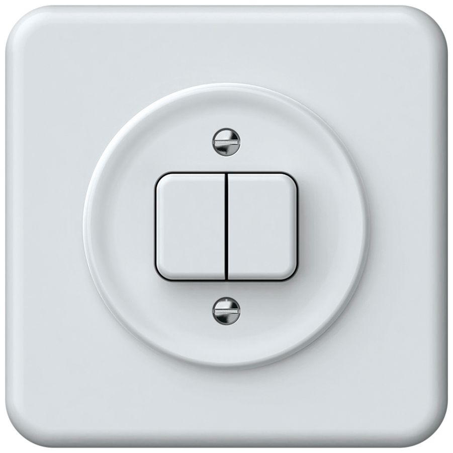 UP-Druckschalter origin Sch 1 (3+3) 92×92mm weiss