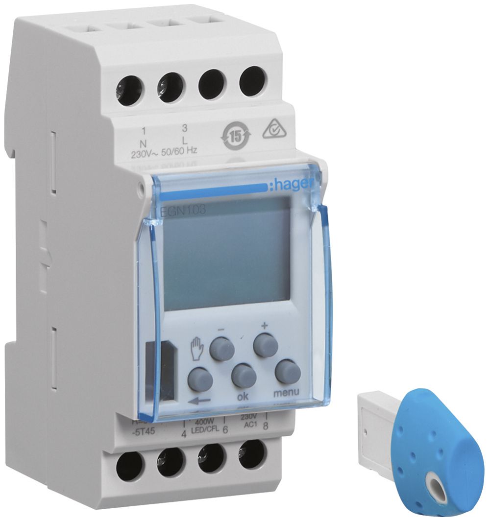 Timer Hager digitale multifunzione 1 canale chiave di programmazione Bluetooth