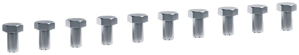 Vite tehalit M8×12mm DIN 933, acciaio zincato, 10 pezzi