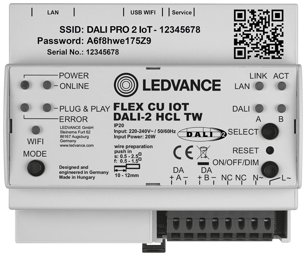 Appareil de commande LEDVANCE HCL TW IP20 220…240V DALI 91×106×62mm