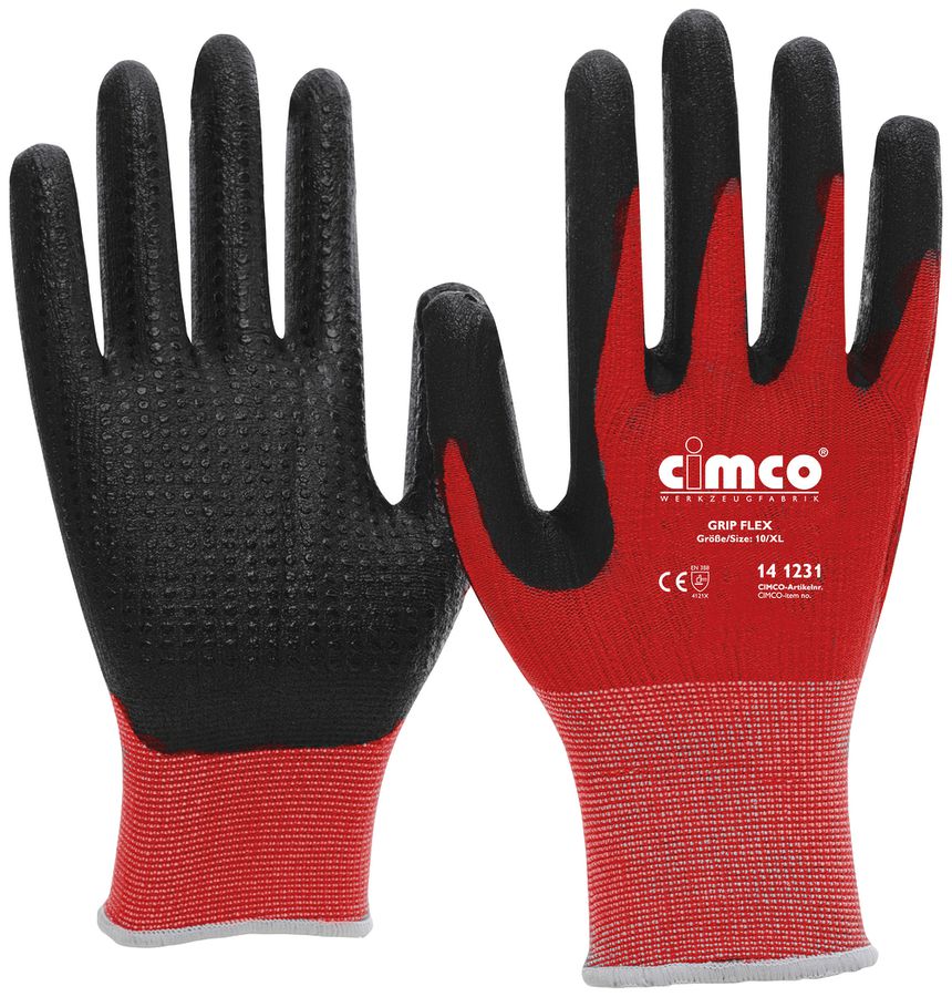 Arbeitshandschuhe CIMCO Grip Flex Grösse 9/L schwarz/rot