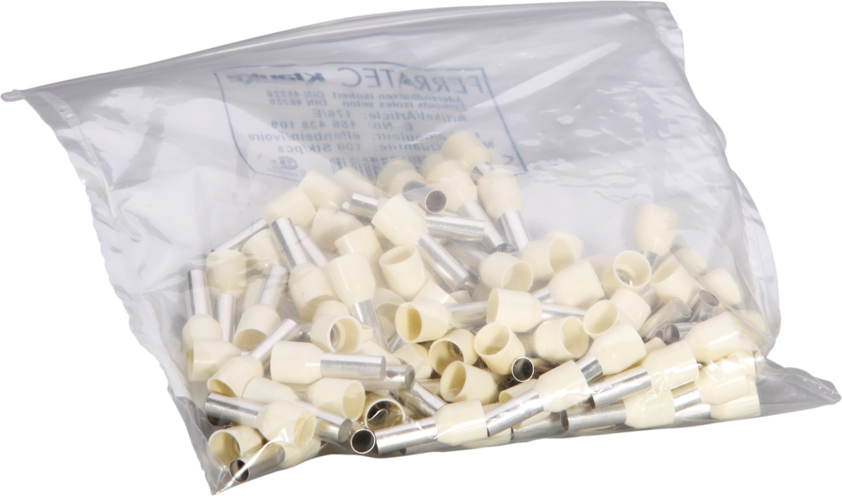 Embout de câble type A isolé 10mm²/12mm ivoire