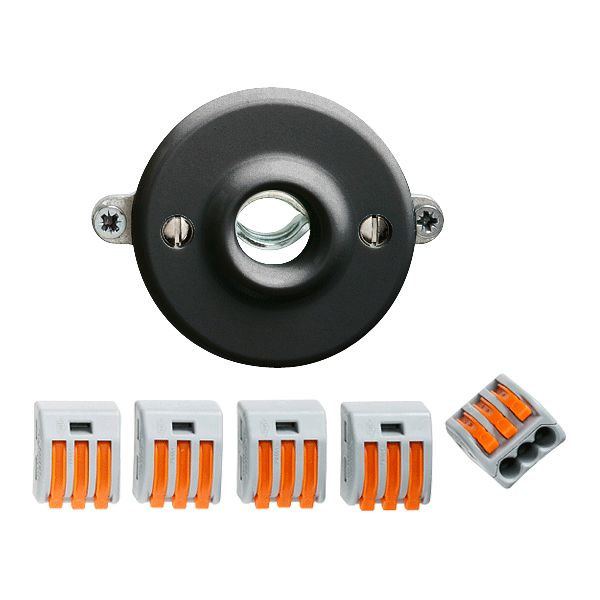 UP-Anschlussdose FH 5L schwarz 2.5mm² 500V 15A 3LNPE