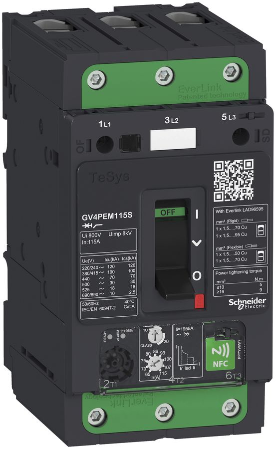 Motorschutzschalter Tesys GV4PEM80B, 80A, Multifunktion, 25KA