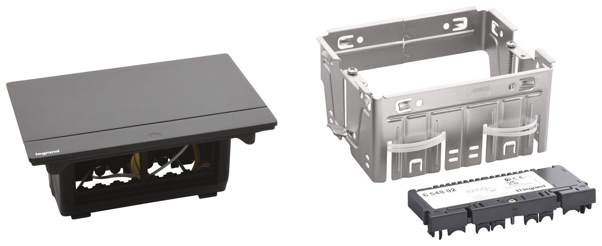 Tischsteckdose POP-UP für 4 Module Mosaic schwarz