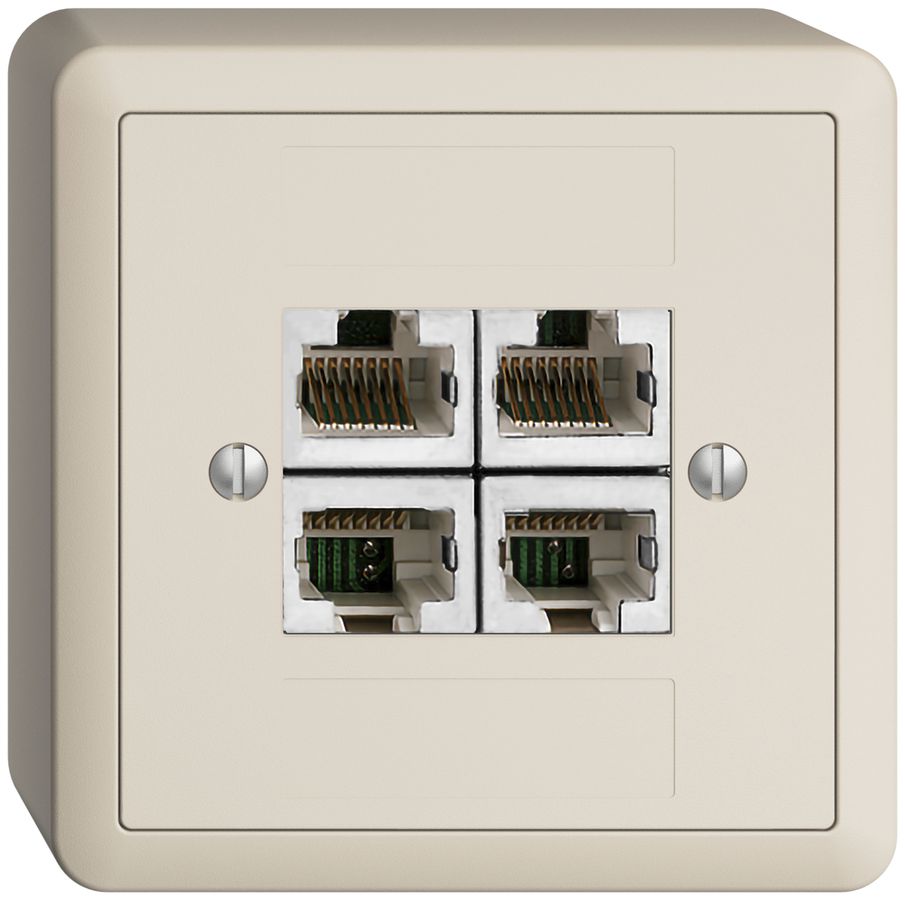 AP-Dose 4×RJ45/s 4P getr. EDIZIOdue crema ITplus