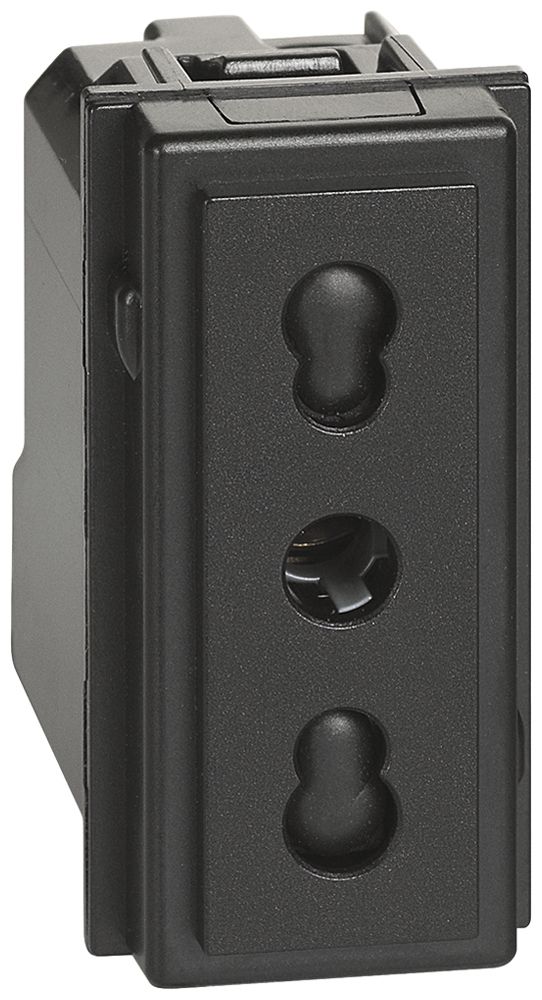 Presa Living Now standard italiano 1 modulo 16A nero