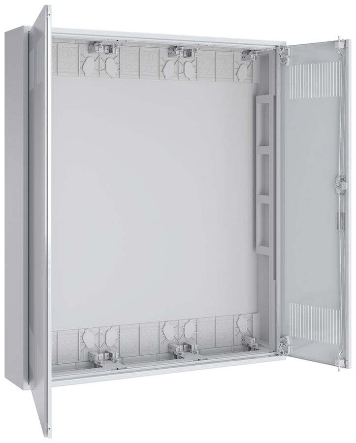 Coffret vide AP Pragma a.porte a.fentes blanc 3 champs 6 rangées 800×950×160mm
