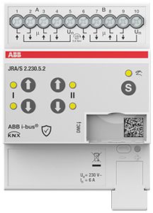 Attuatore per persiana AMD ABB JRA/S2.230.5.2 2-volte 6A/230VAC misura.tde