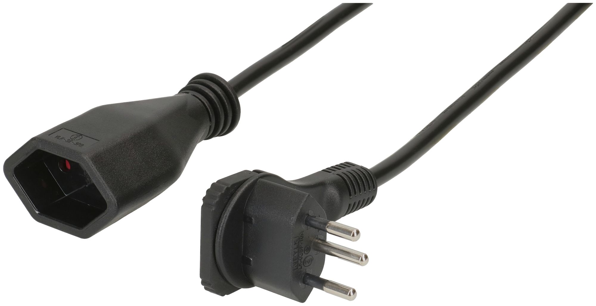 Prolunga MH T12 angolo piatto/T13 protezione bambini Td 3×1mm² 1m nero