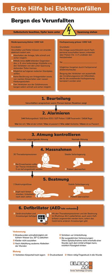 Erste-Hilfe-Tafel ELBRO 220×580mm deutsch