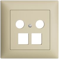 UP-Abdeckset Edue FMI, f.Multimediadose 5…2000MHz, f.2×RJ45 Keystone vanille