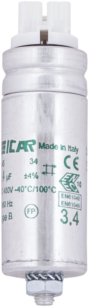Kondensator ICAR IL 45/34 30X78MM 3.4µF 250V f.Leuchte (serie) Ø30×78mm