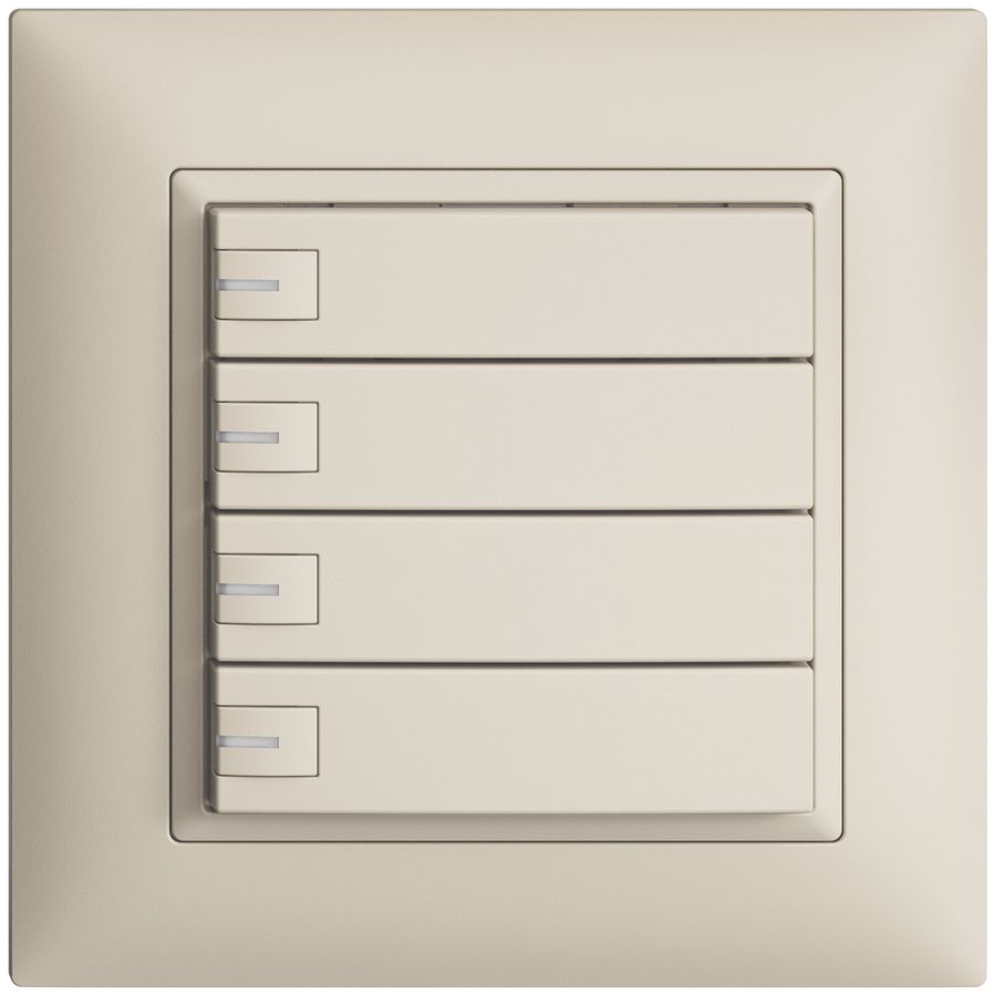 UP-Universaltaster 4×1T Steckklemme EDIZIOdue crema, mit LED