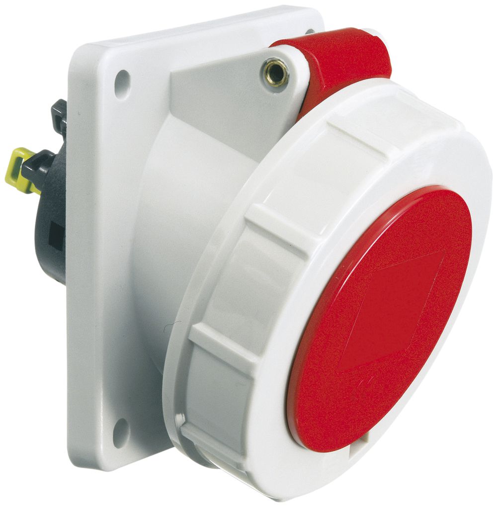 Prise INC CEE Bals 5P 32A 400V 6h rouge IP67 nick.QC obliq.