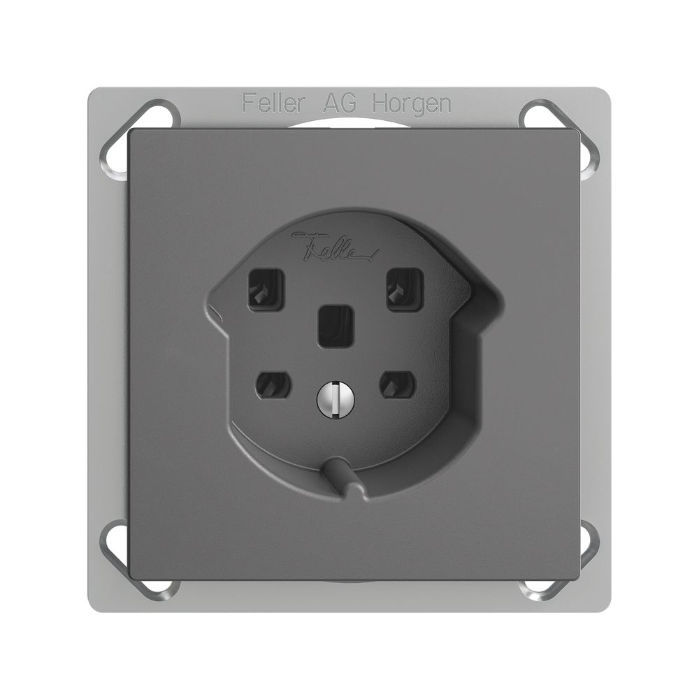 EB-Steckdose EDIZIOdue T25 16A dunkelgrau, Schraubklemmen