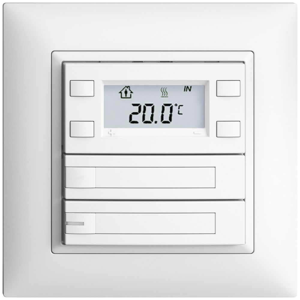Poussoir RTH ENC KNX 2× EDIZIOdue FMI blanc, avec pap.+LED RGB